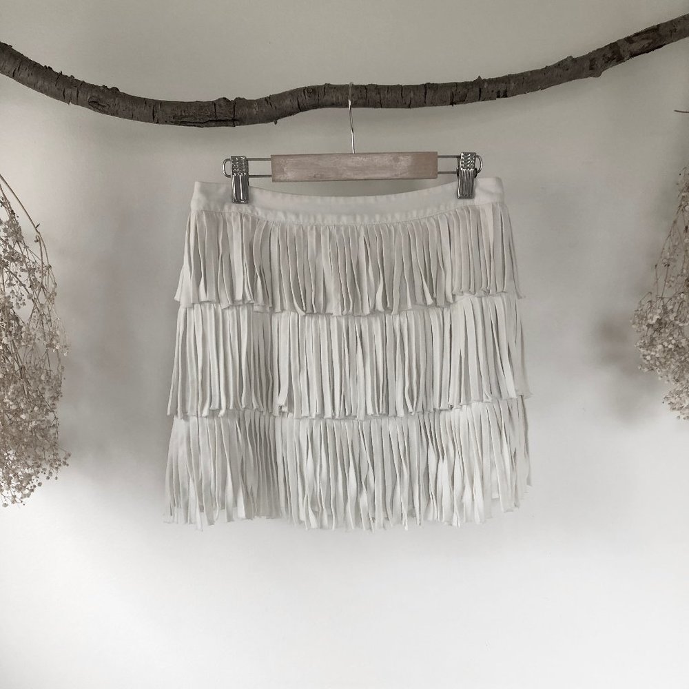 Ivory Fringe Skirt